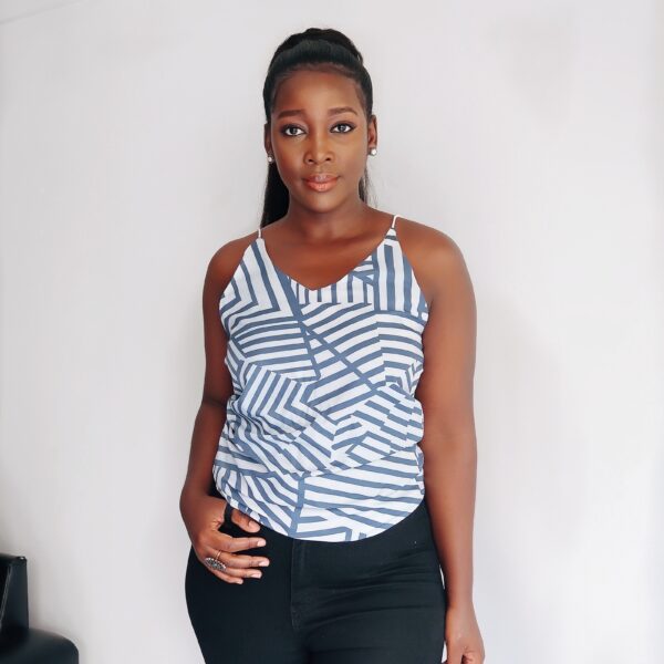 ACCENT CAMISOLE TOP / BLUE AND WHITE